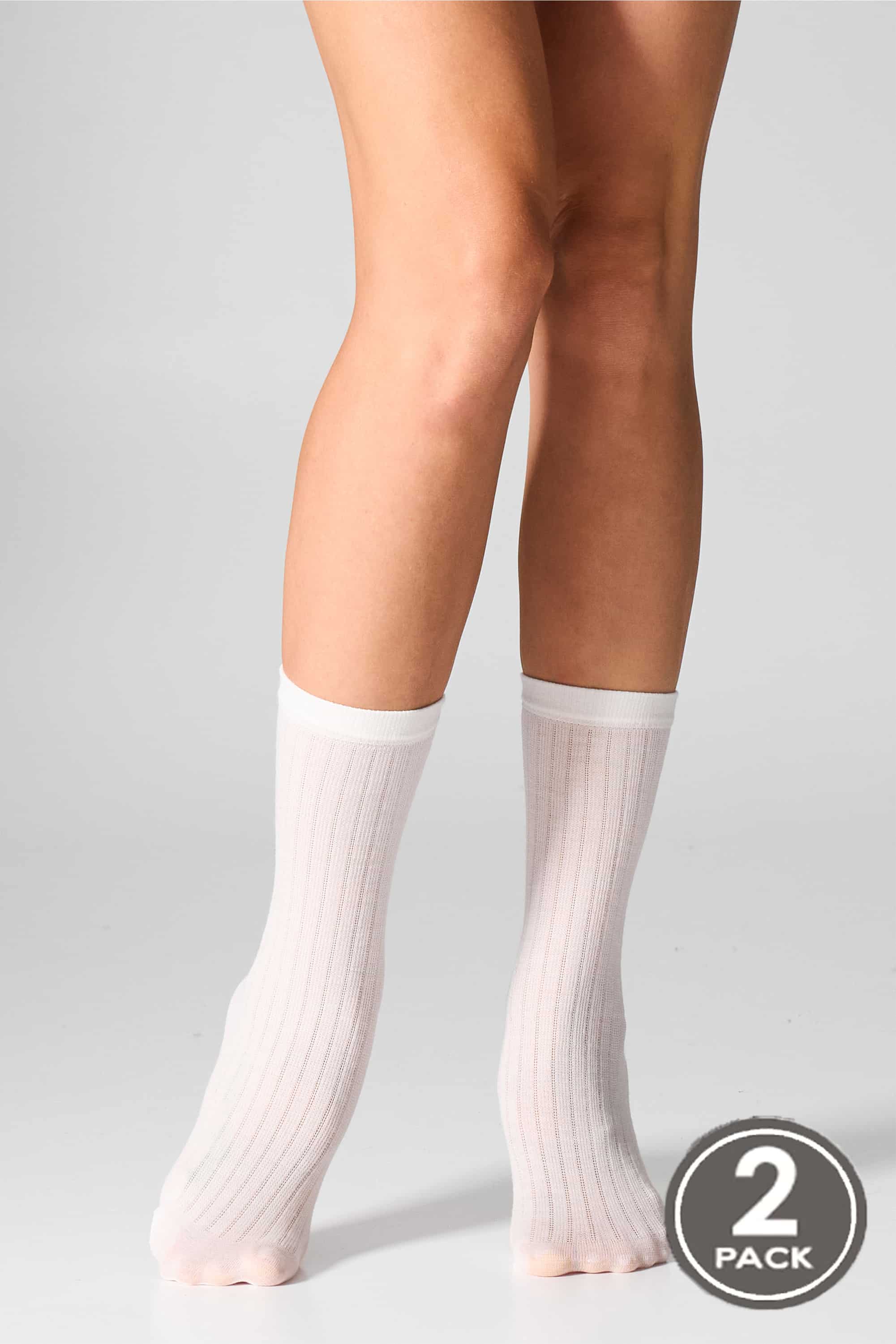 Wool socks long for women Legs W12 Socks wool merino (2 pack) ivory-image