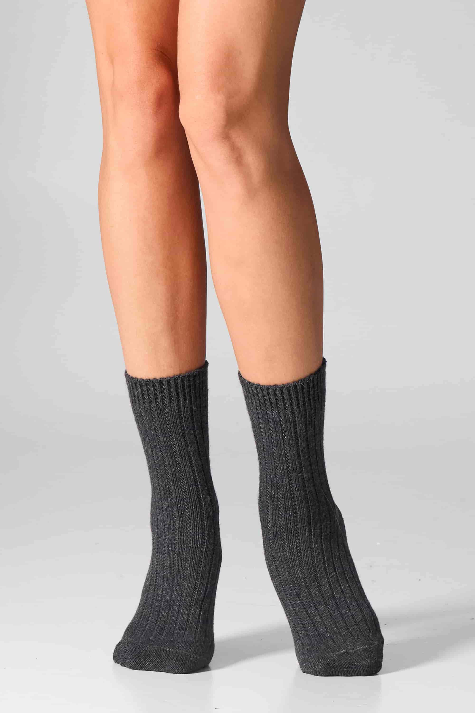 Шкарпетки вовняні довгі для жінок Legs SCM26 Socks cashmere merino грей меланж-image