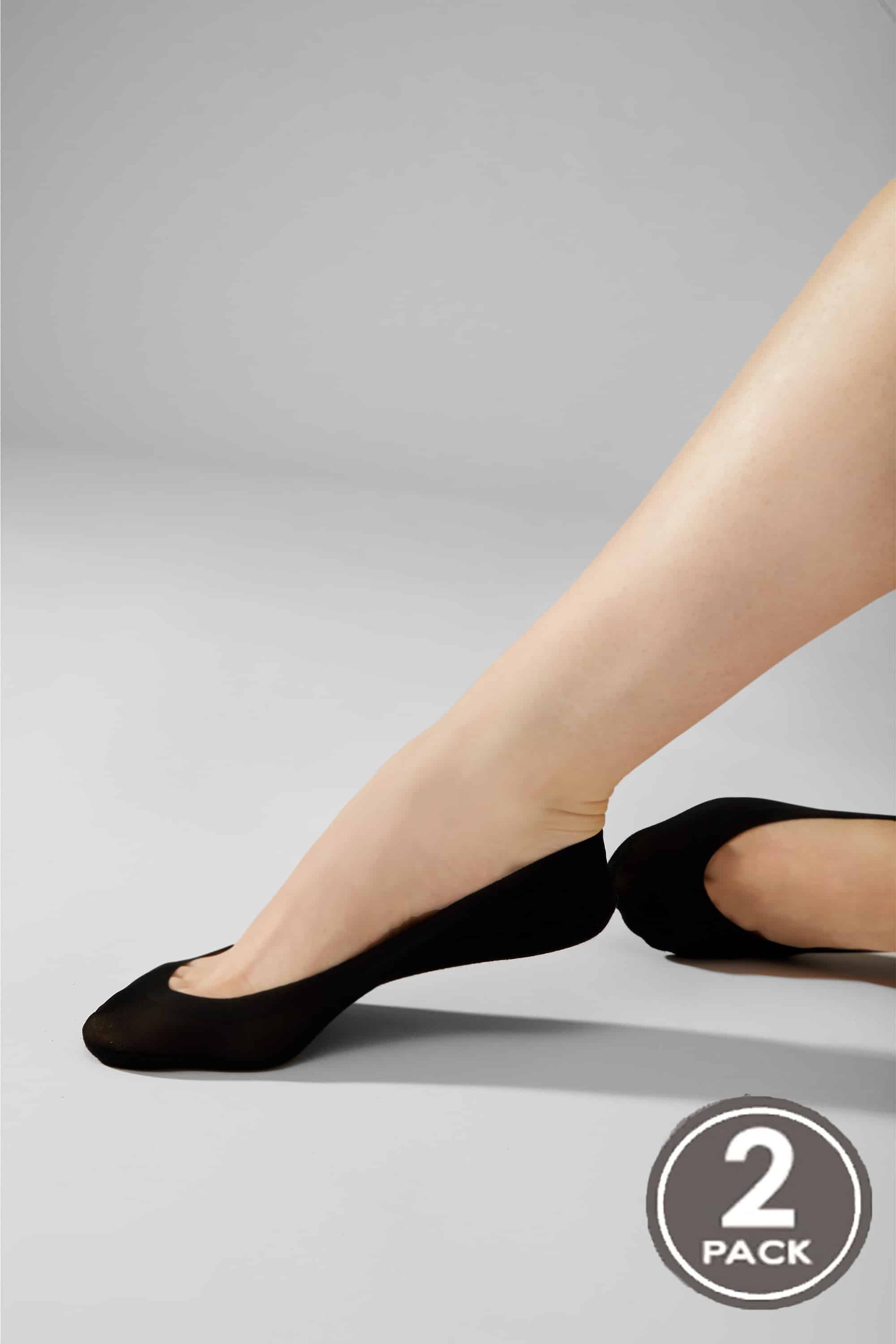 Invisible socks for women Legs 725 Laser cut silicone band cotton (2 pack) nero-image