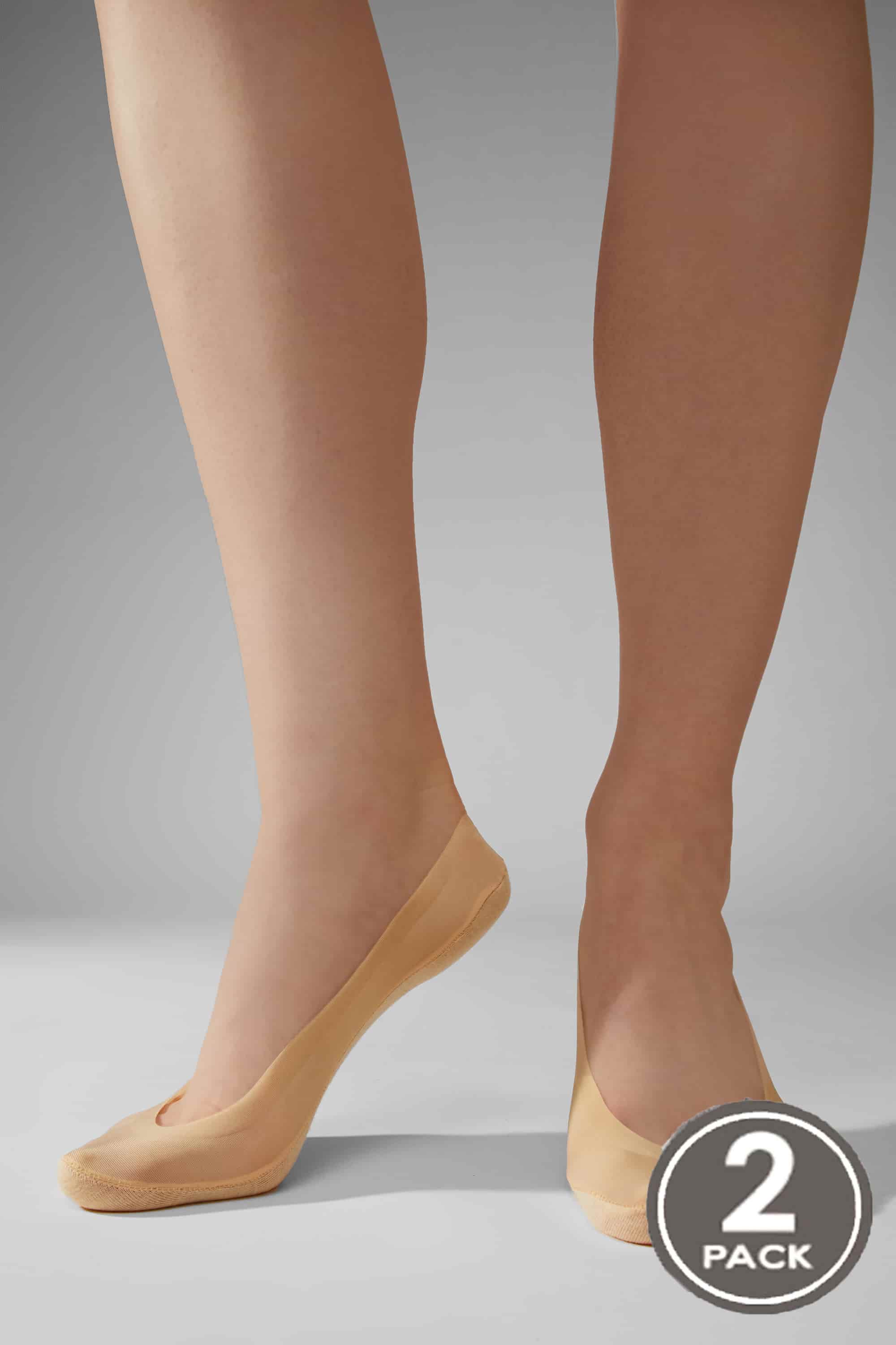 Invisible socks for women Legs 725 Laser cut silicone band cotton (2 pack) naturale -image