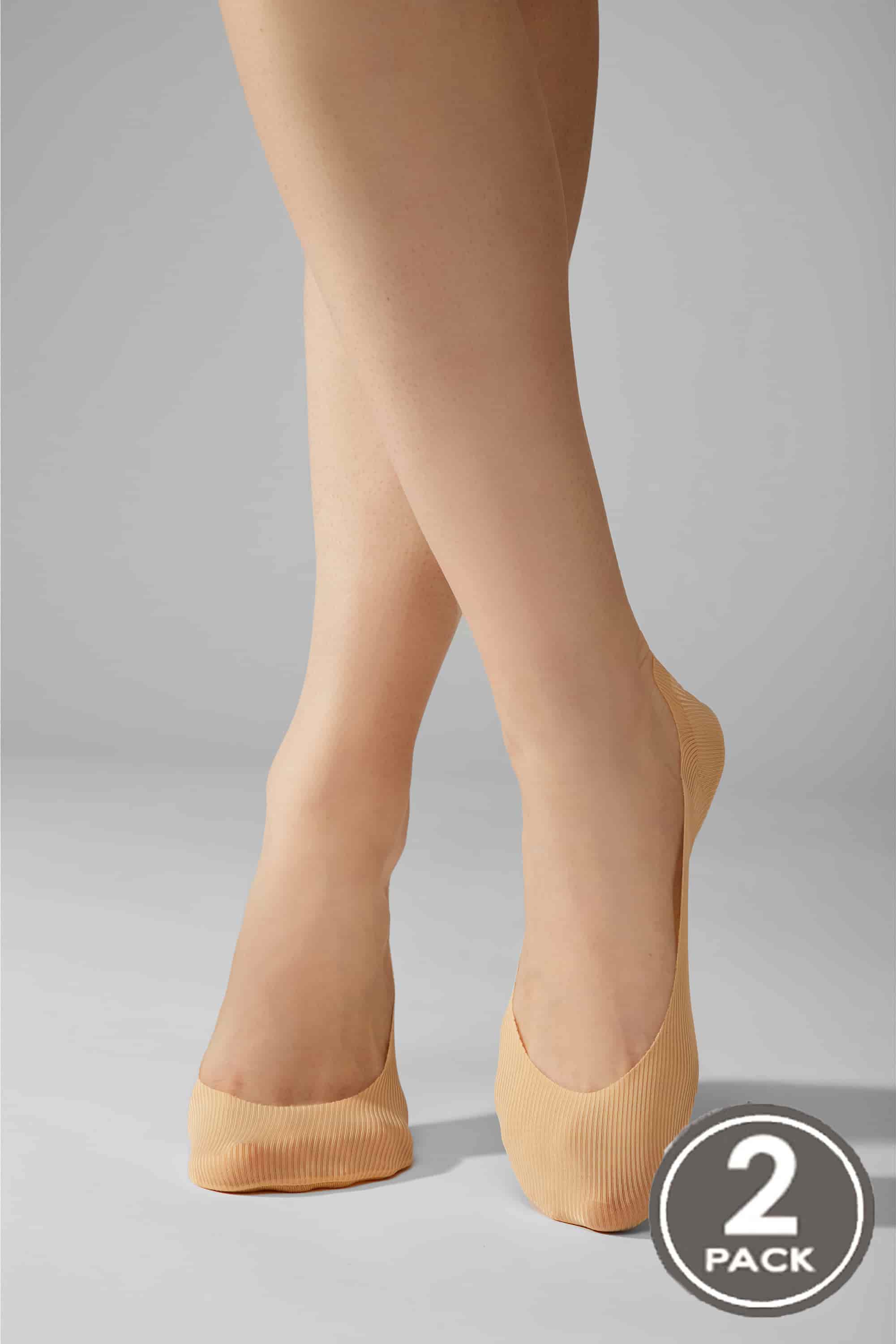 Invisible socks for women Legs 730 Laser cut rib silicone (2 пари) (2 pack) naturale -image