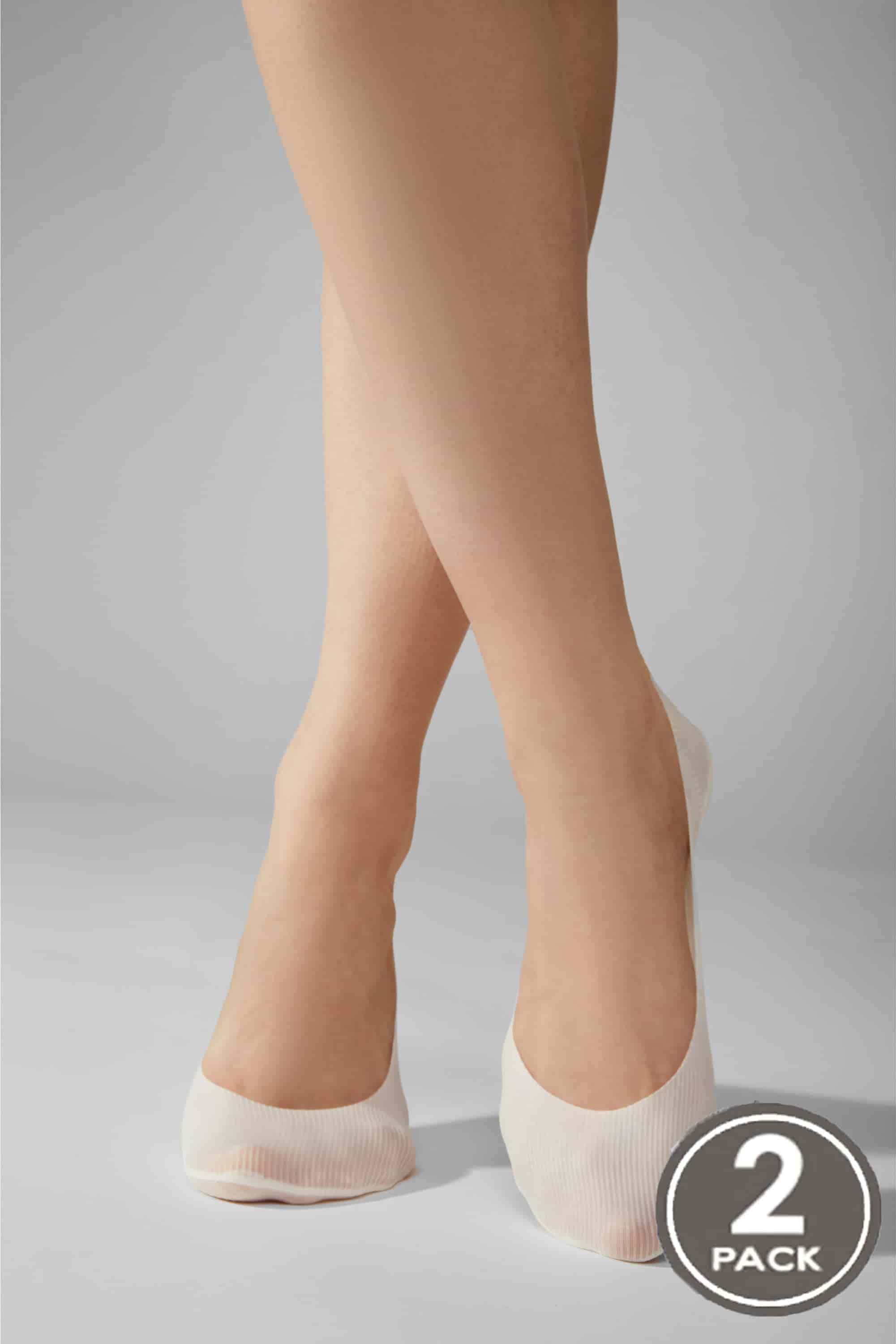 Invisible socks for women Legs 730 Laser cut rib silicone (2 пари) (2 pack) milk-image