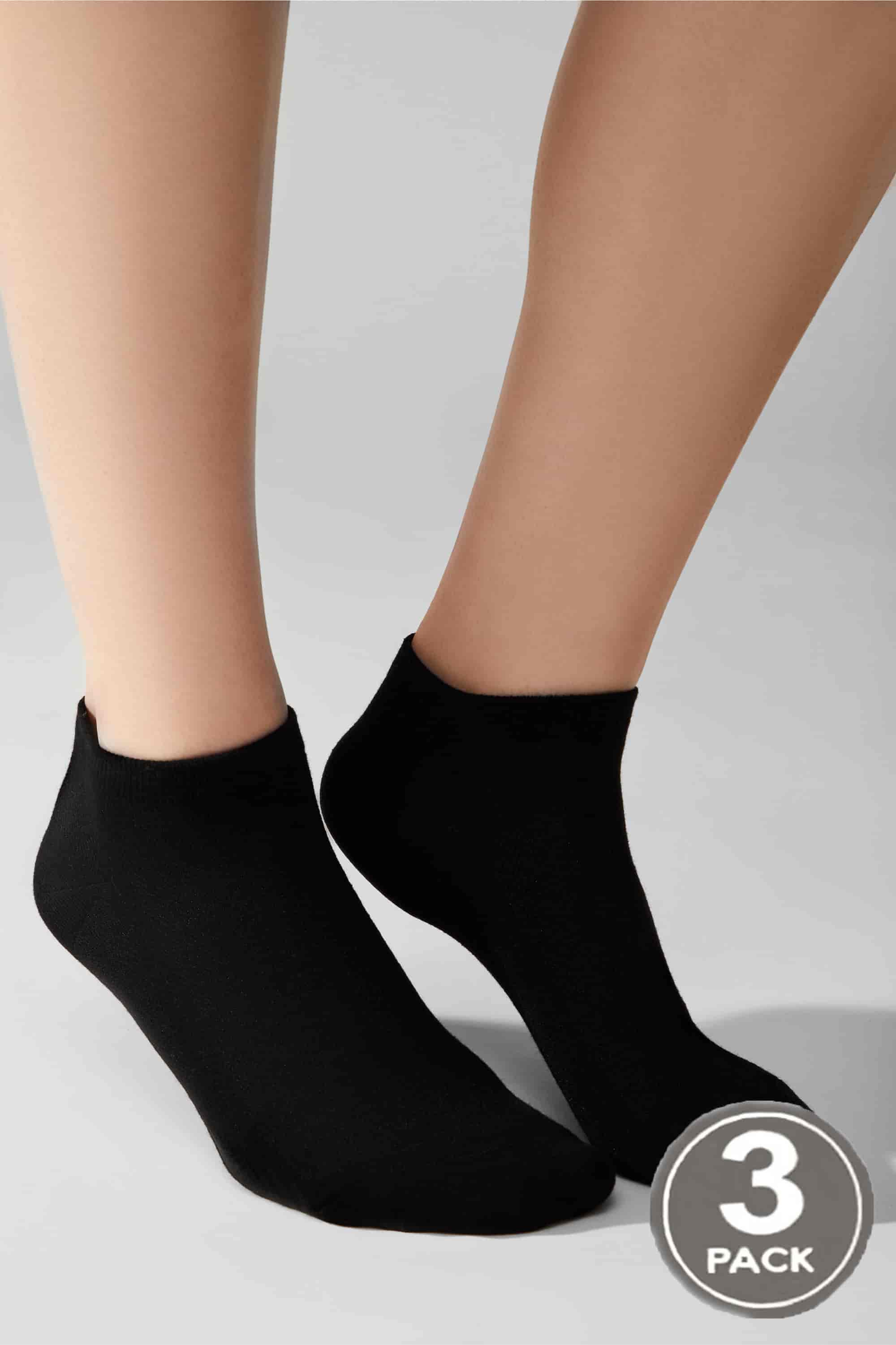 Cotton socks for women Legs 8 Socks cotton mesh low (3 pack) nero-image