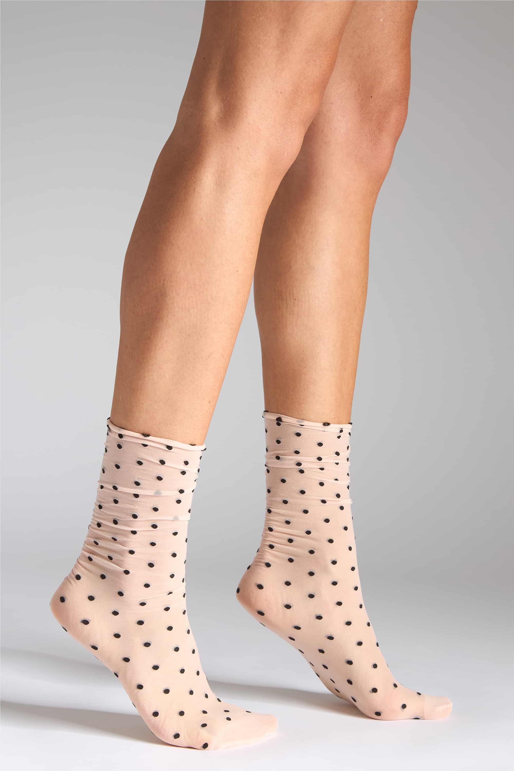 Socks with dots for women Legs G11 Socks points rose/nero-image