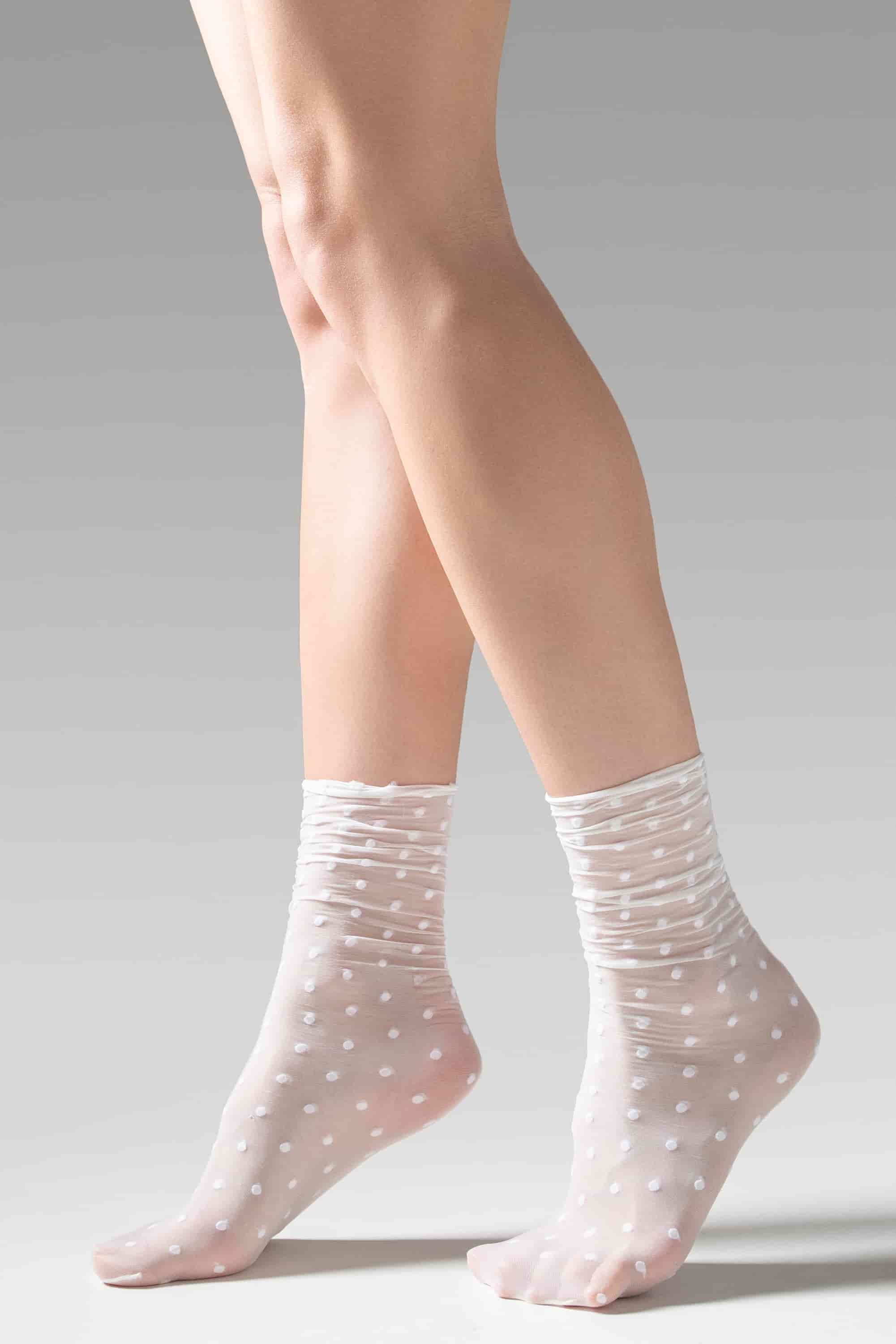 Socks with dots for women Legs G11 Socks points milk/bianco-image