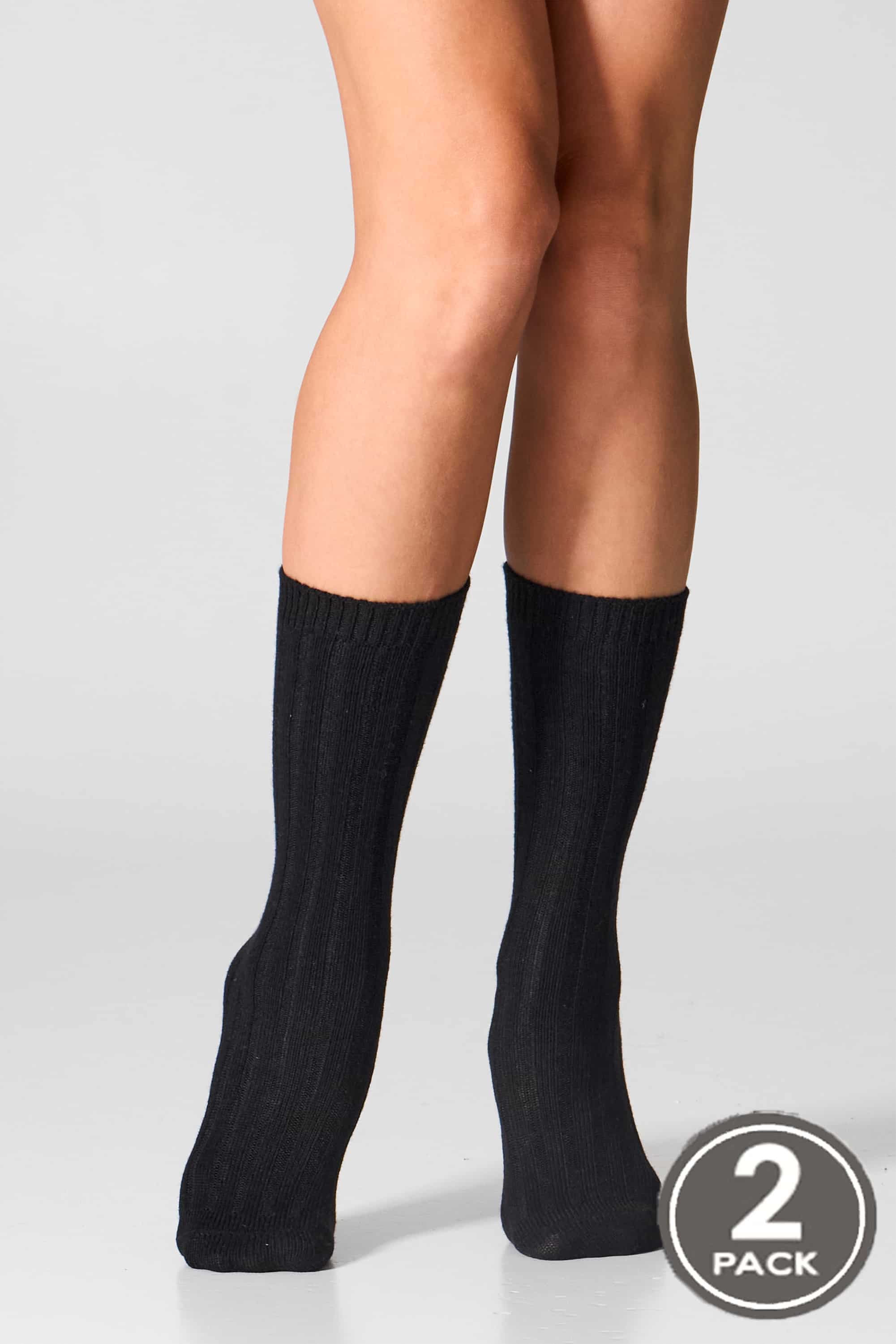 Шкарпетки теплі довгі для жінок Legs W22 Socks angora rabbit (2 пари) чорний-image