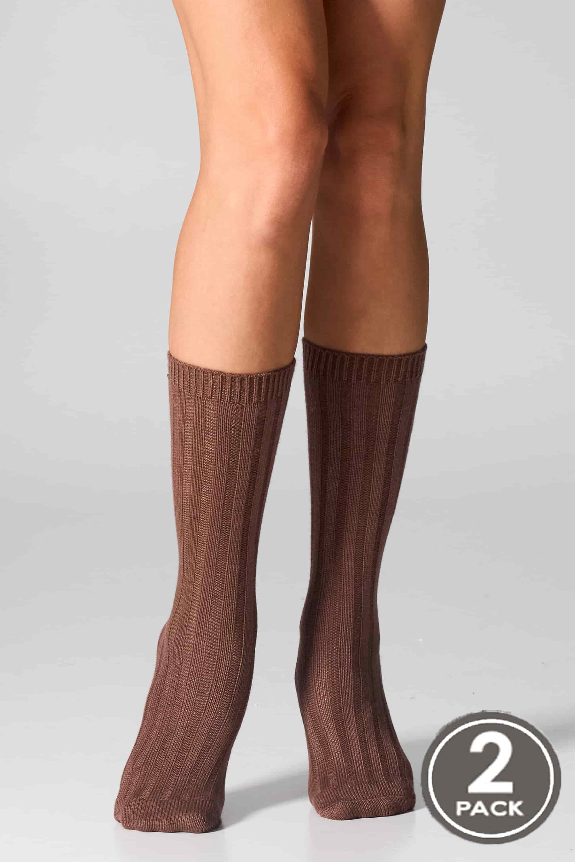 Шкарпетки теплі довгі для жінок Legs W22 Socks angora rabbit (2 пари) беж/коричневий-image