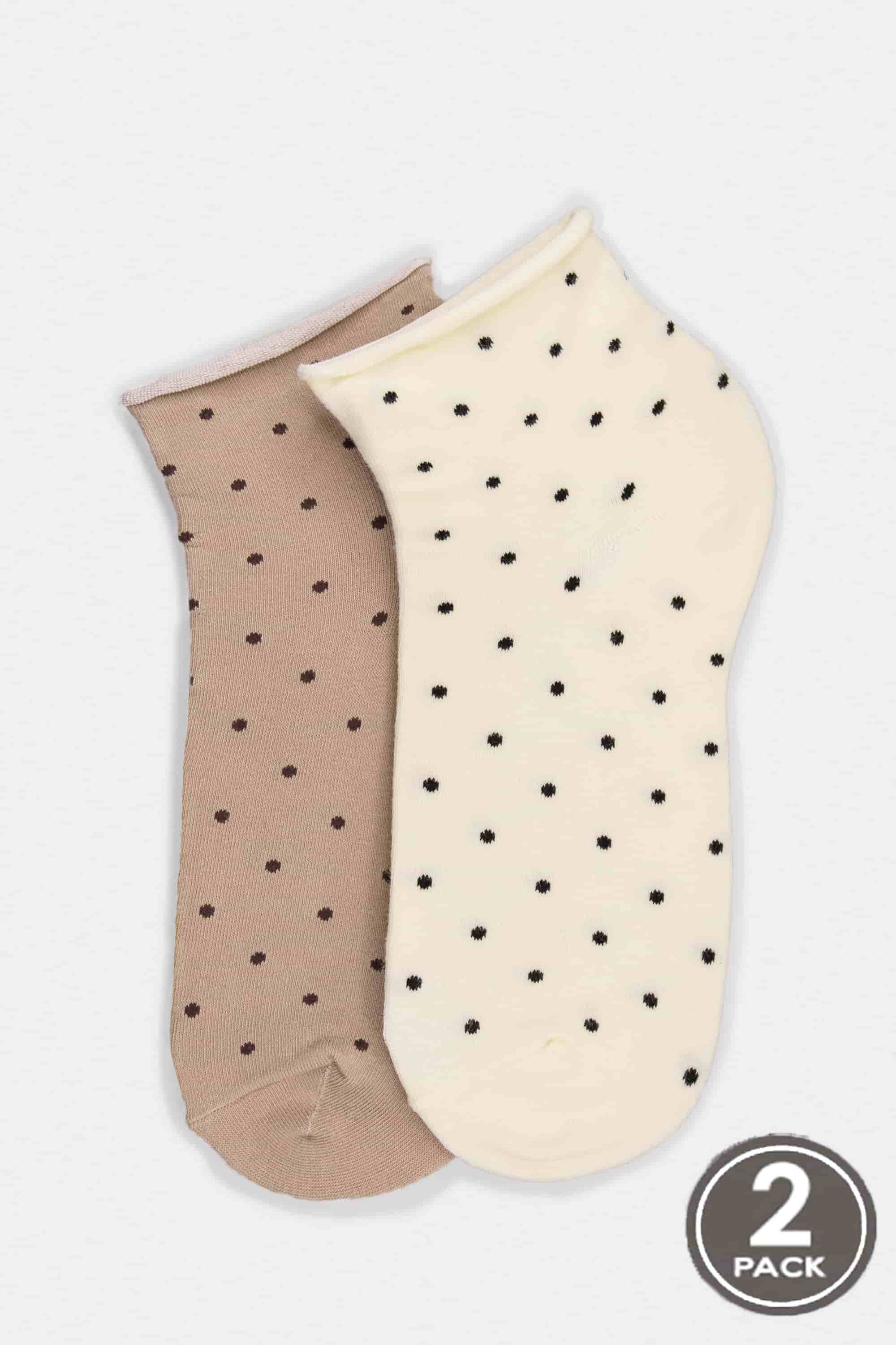 Шкарпетки бавовняні для жінок Legs G13 Socks cotton points 2 од. мілк/беж-image