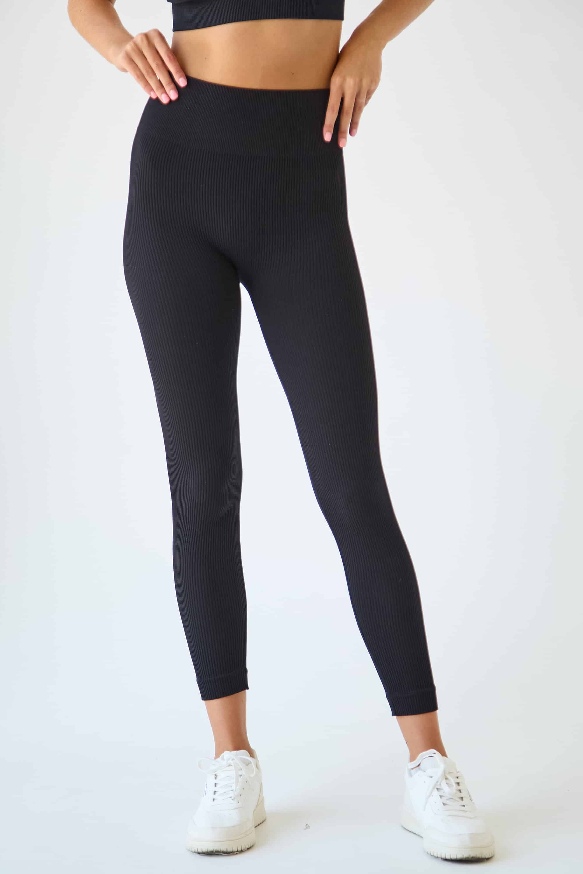 Leggings for women Legs L1948 Leggings seamless rib nero-image