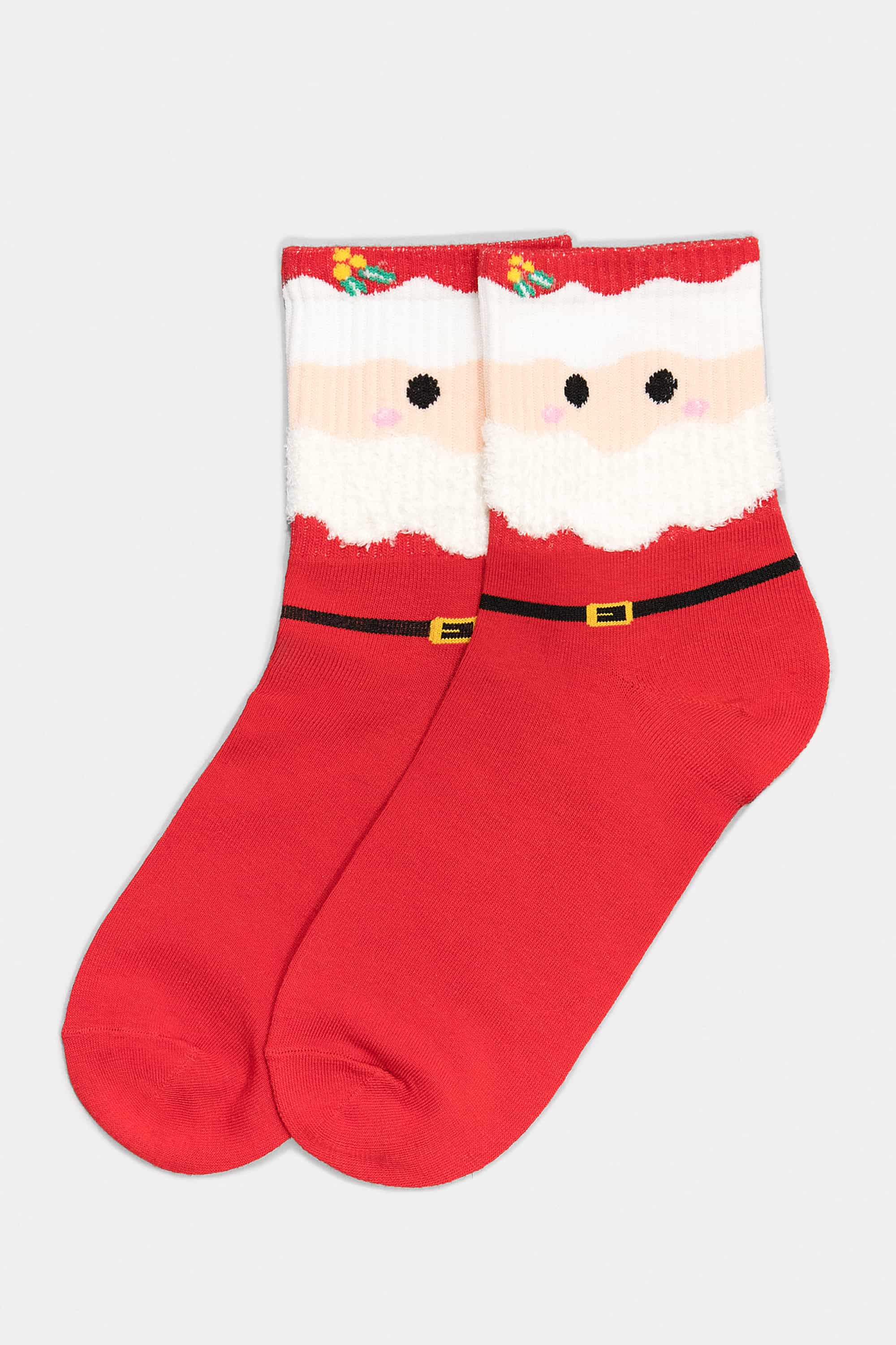 Cotton socks long for women Legs CW120 Christmas socks cotton red-image