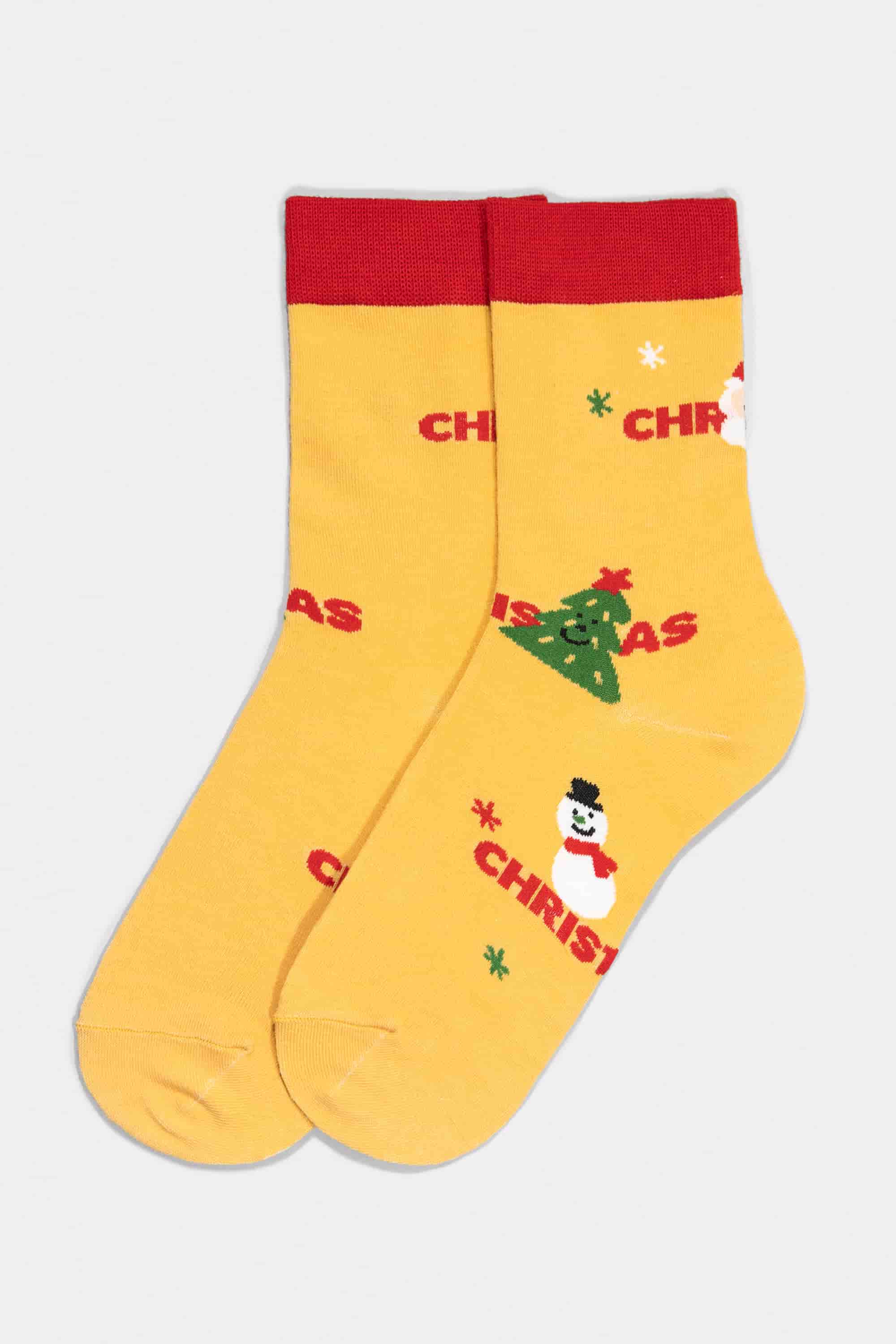 Cotton socks long for women Legs CW123 Christmas socks cotton аpricot-image