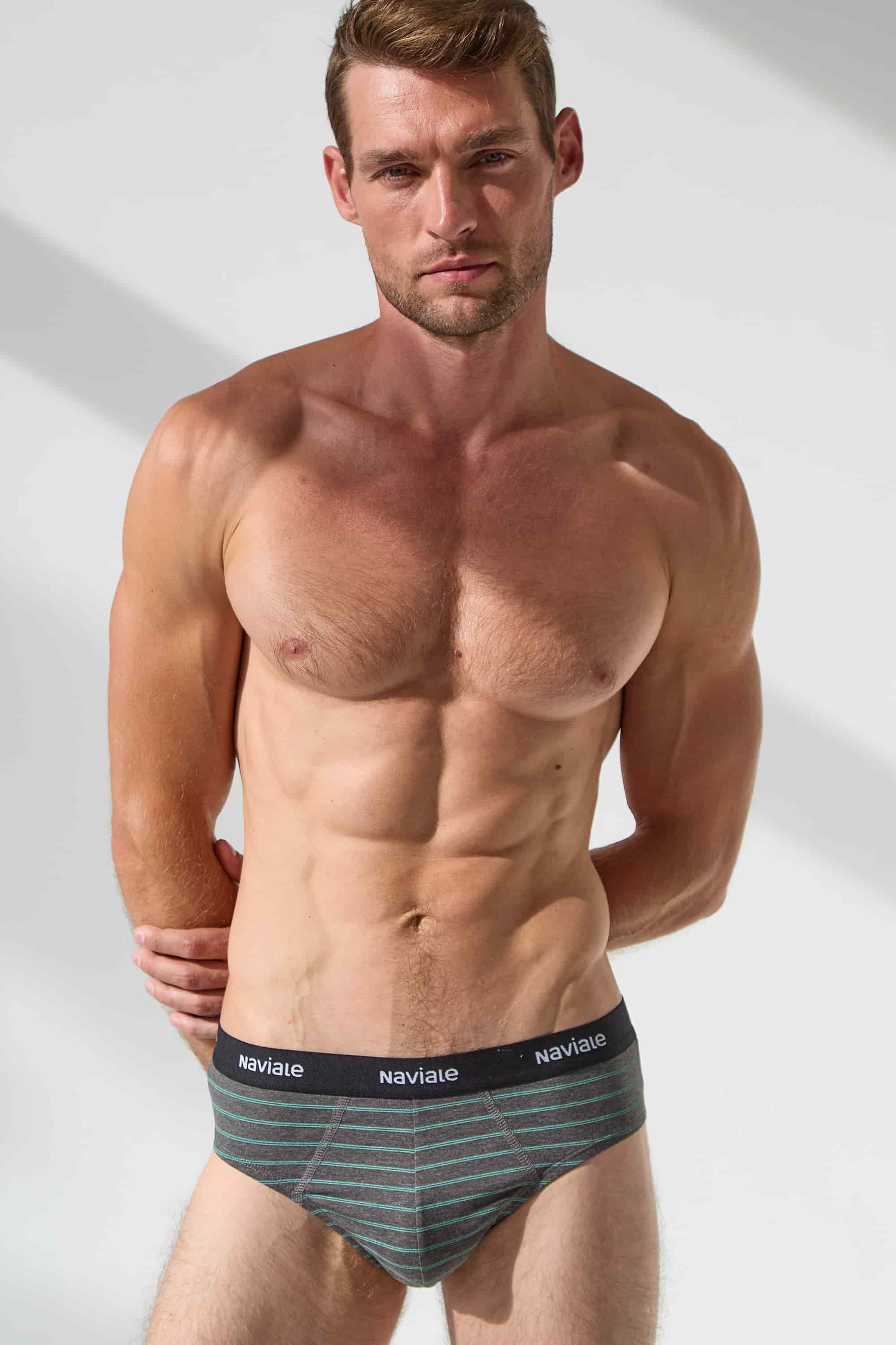 Underpants slips for men Naviale MU202-02 Sierra graph with turquoise shades-image