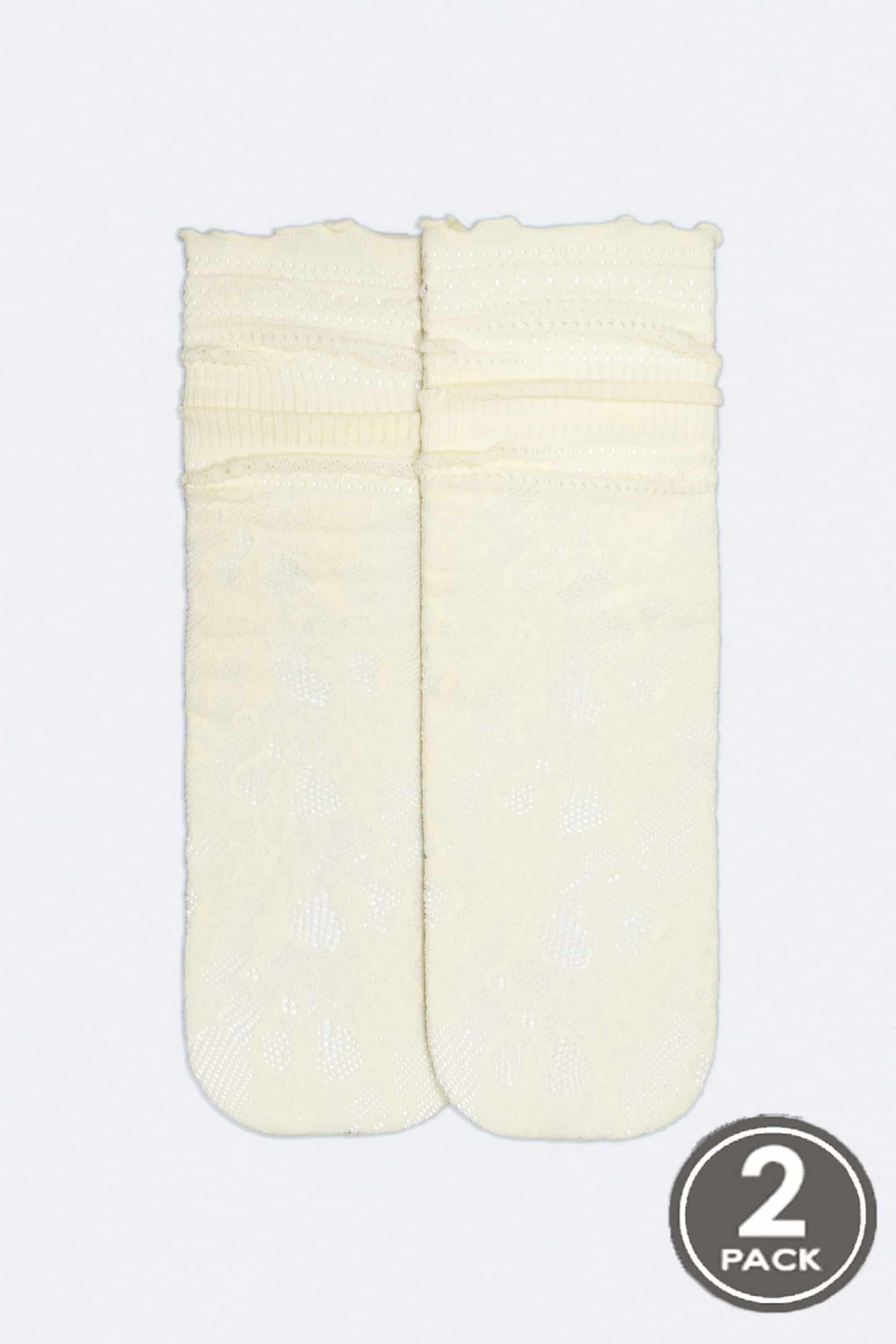 Lace socks long for women Legs G15 Socks ajour (2 pack) milk-image