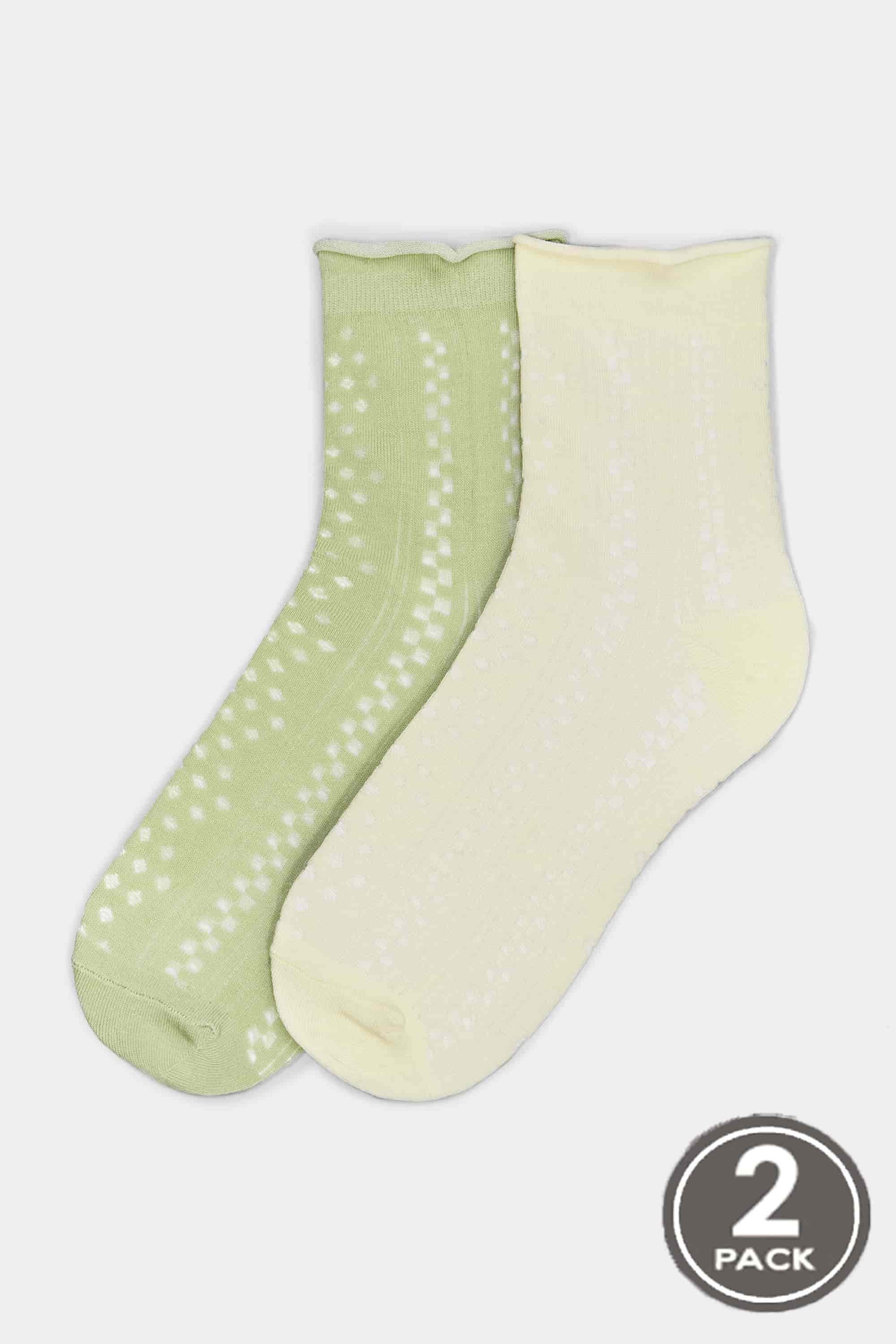Cotton socks long for women Legs G16 Cotton rhomb (2 pack) vanilla/pistache-image
