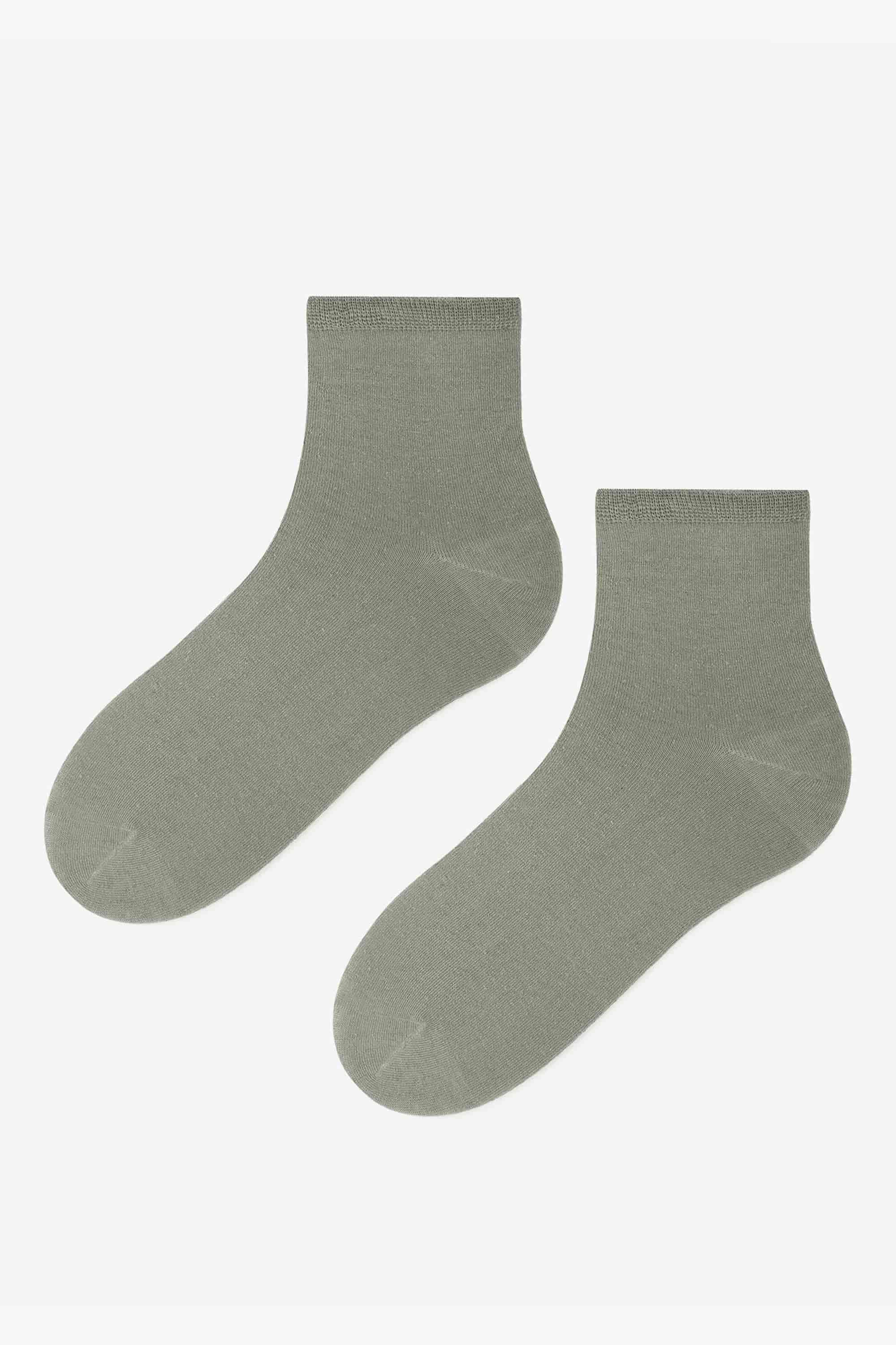 Socks long for women Marilyn Socks damskie len olive-image