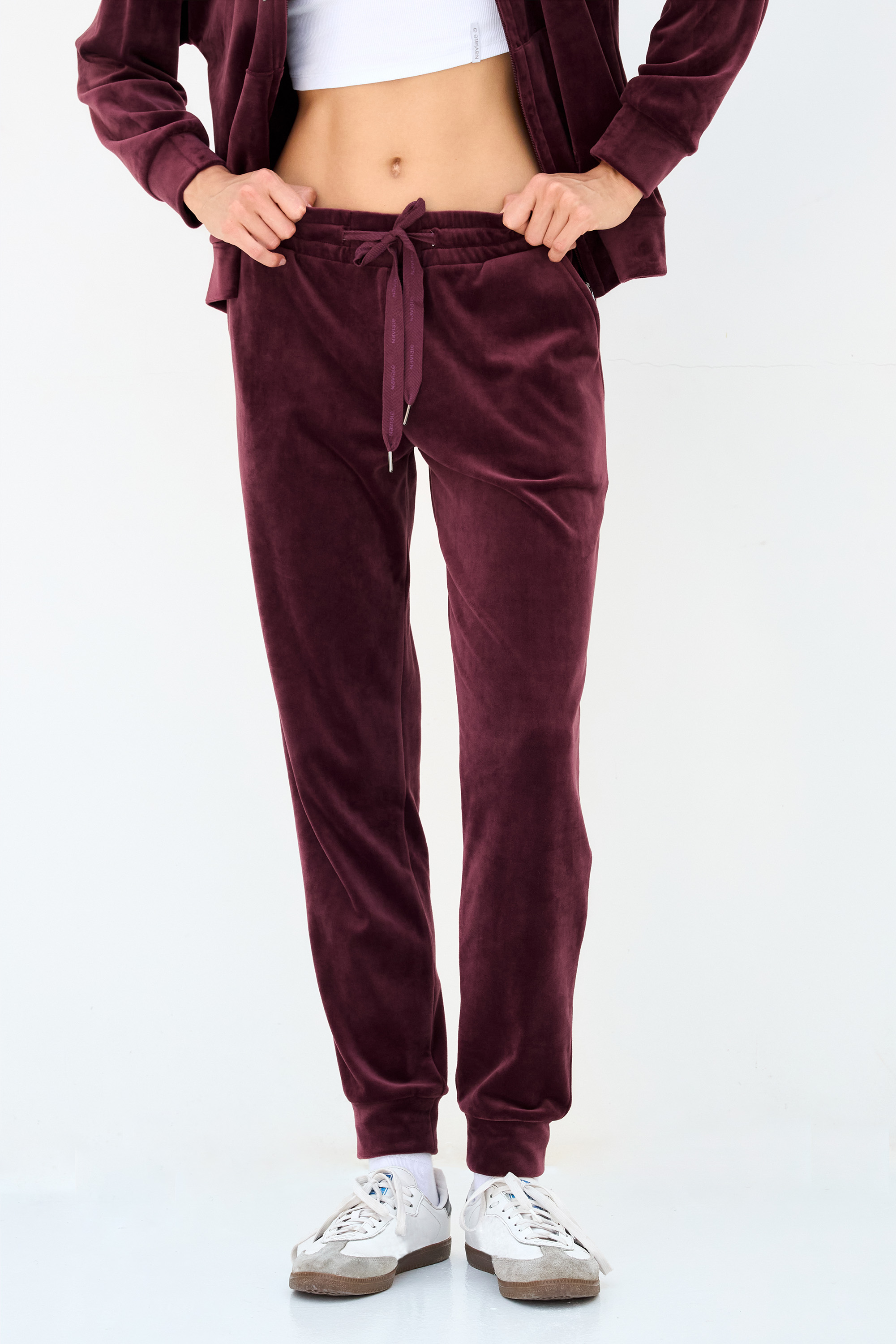 Pants for women Naviale LH421-06 Brugge velour burgundy-image