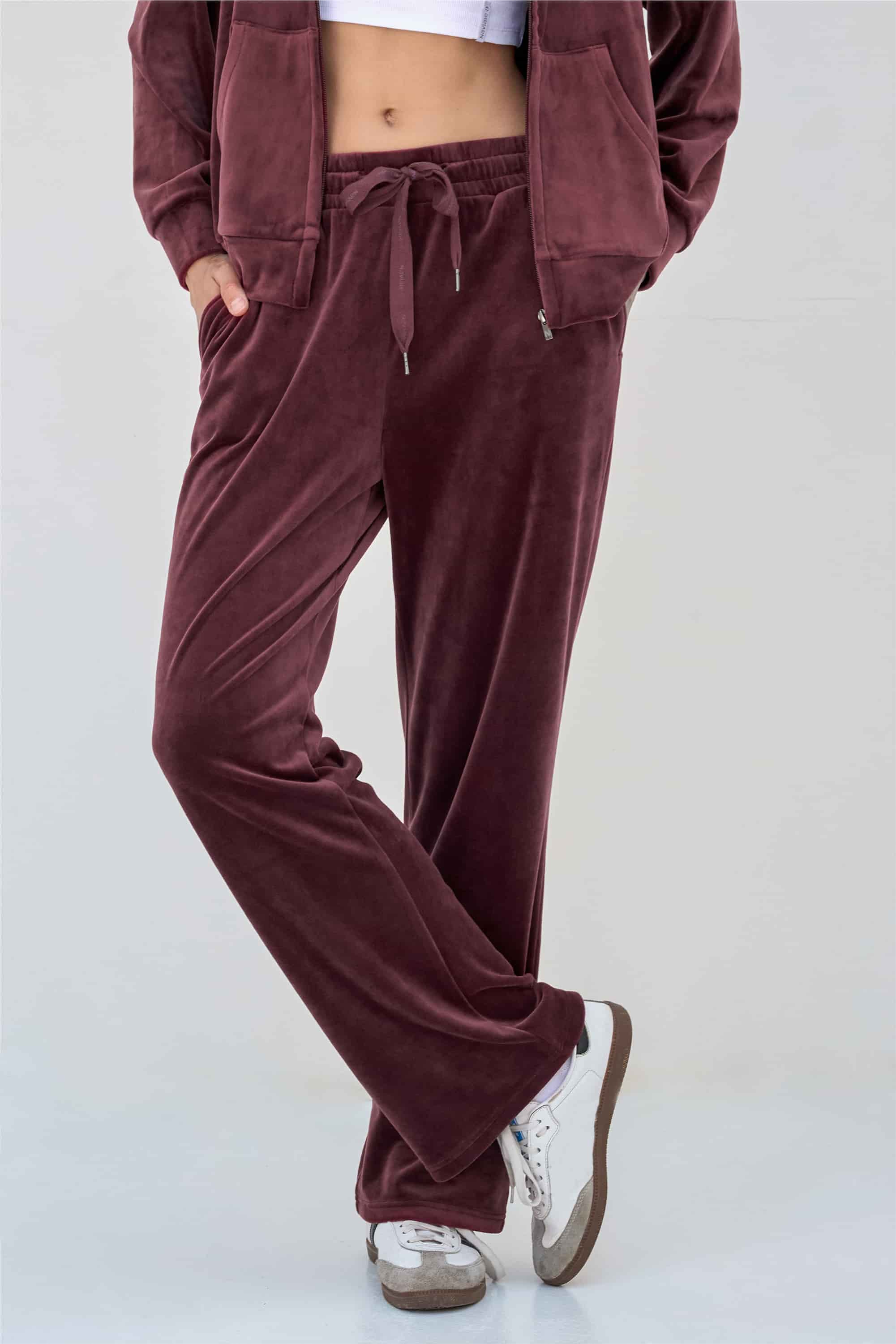 Pants for women Naviale LH420-06 Brugge velour burgundy-image