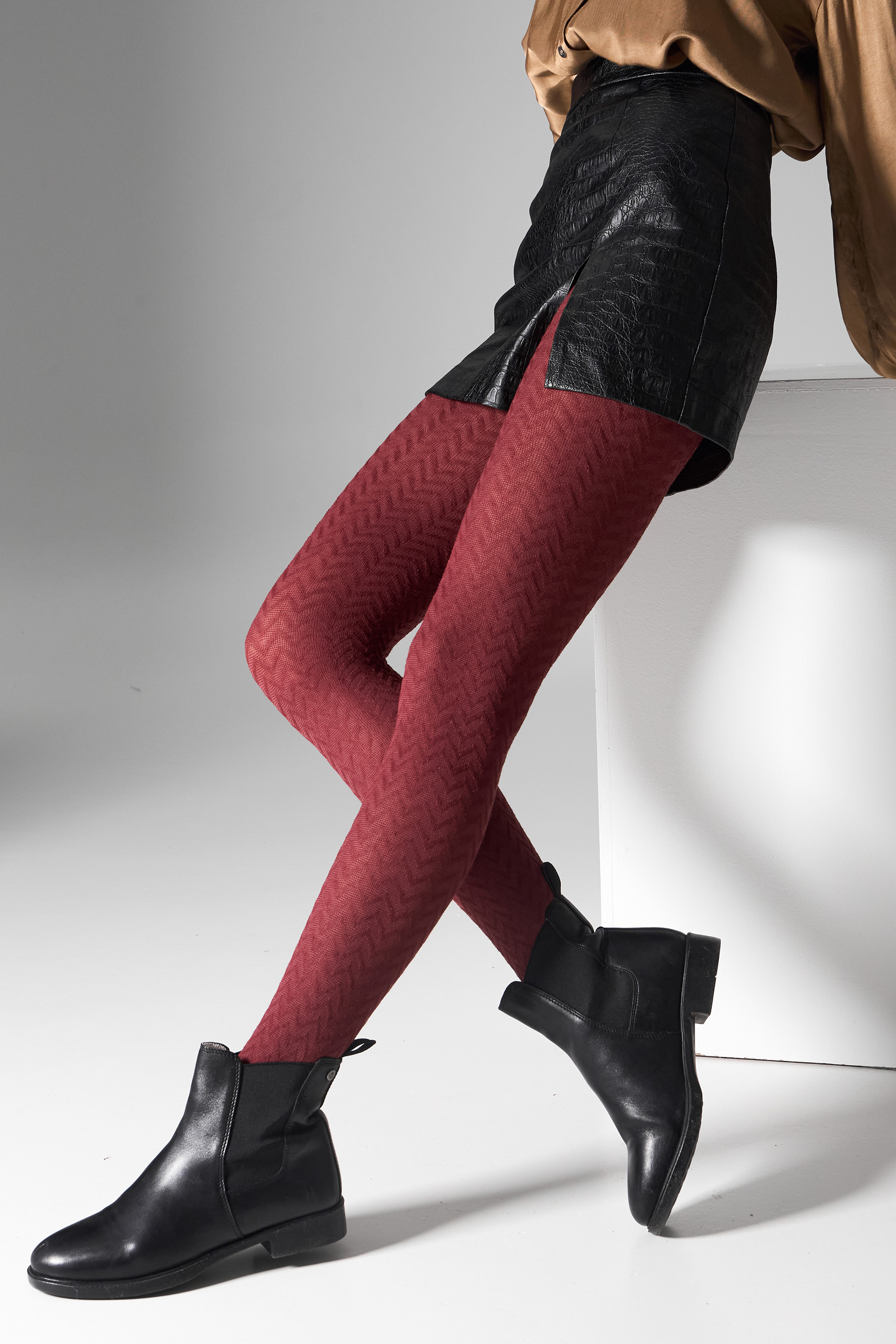 Patterned tights for women Legs L2011 Cashmere viscosa burgund-image