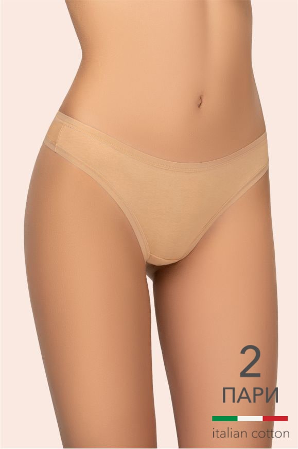 Труси стрінги для жінок Kleo 131 С Cotton 2 од. бежевий/бежевий-image